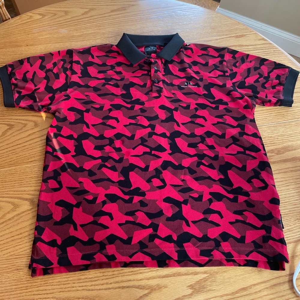 Armani Exchange short-sleeve Collared Shirt; (Sz : Md)